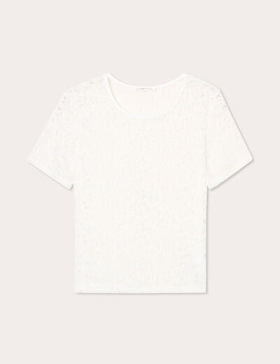 T-shirt manches courtes ecru femme