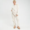 Pantalon effet polaire ecru femme