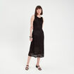 Robe midi moulante dentelle noir femme