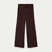 Pantalon large taille standard marron fonc&eacute; femme
