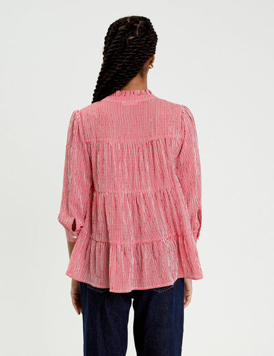 Blouse manches 3/4 rouge vif femme