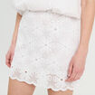 Jupe évasée effet macramé blanc femme