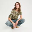 T-shirt manches courtes vert kaki femme