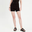 Short tricot droit ajouré noir femme