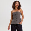 Bustier cintr&eacute; gris fonc&eacute; femme