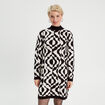 Robe pull droite col montant blanc femme