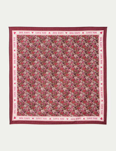 Foulard satin&eacute; soyeux rouge femme
