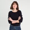 Pull col bateau bleu marine femme