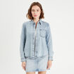 Chemise en jean avec clous denim bleach femme