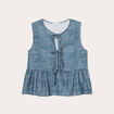 Blouse avec noeuds bleu femme