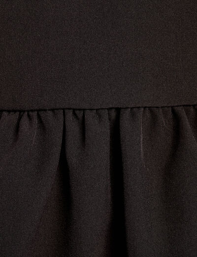 Blouse effet boule et noeud noir femme