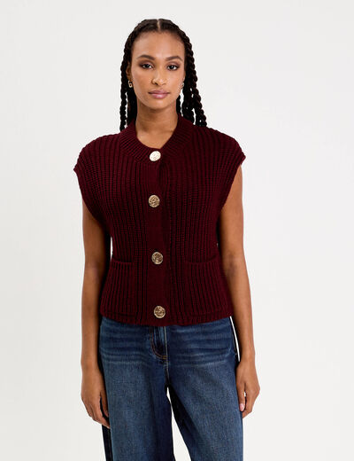 Gilet sans manches violet foncé femme
