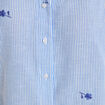 Chemise droite col classique manches 3/4 bleu clair femme