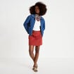 Jupe-short trap&egrave;ze courte vieux rose femme
