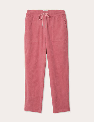 Pantalon slouchy velours vieux rose femme