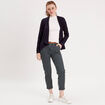 Pantalon chino slim 7/8ème bleu marine femme