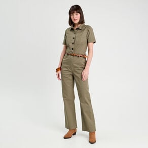 combinaison pantalon ceinturee vert kaki femme Combinaison pantalon ceinturée vert kaki femme