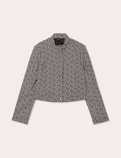 Veste zippée cintrée noir femme
