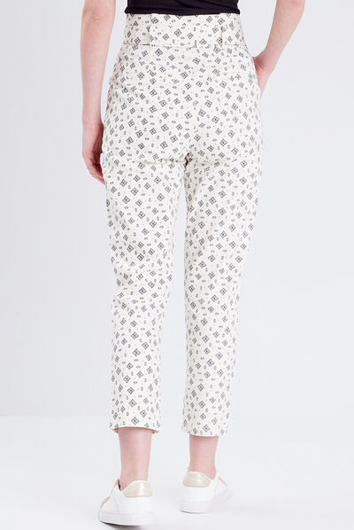 Pantalon paperbag blanc femme
