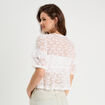 Blouse dentelle nouée blanc femme
