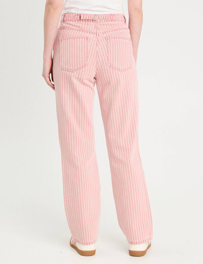 Jeans large rose clair femme