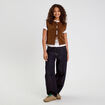 Gilet sans manches noué marron femme