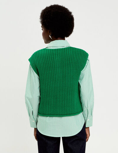 Gilet sans manches vert fonc&eacute; femme