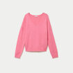 Pull avec col en V rose vif femme