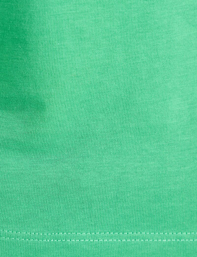 T-shirt col v manches courtes vert femme
