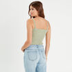 Bandeau smock&eacute; cropped vert femme
