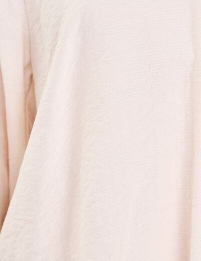 Blouse oversize col v manches longues ecru femme