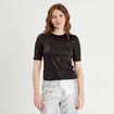 T-shirt paillettes noir femme