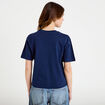 T-shirt col v manches courtes bleu fonc&eacute; femme