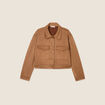 Veste suédine droite camel femme