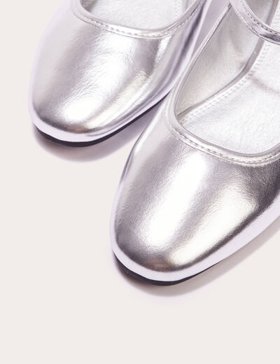 Ballerines plates gris argent femme