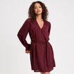 Robe droite ceintur&eacute;e rouge fonc&eacute; femme