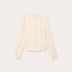 Top dentelle manches longues col rond ivoire femme