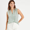 Blouse sans manches vert olive femme