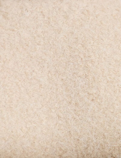 Manteau droit mi-long bouclettes beige femme
