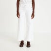 Jean wide leg cropped taille haute denim blanc femme