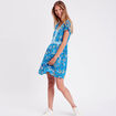 Robe droite manches courtes bleu clair femme