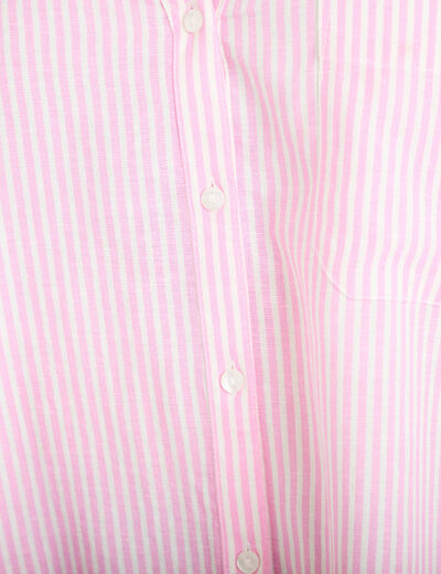 Chemise col classique manches 3/4 rose femme