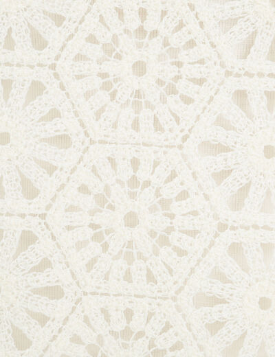 Débardeur 2-en-1 crochet ecru femme