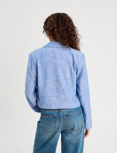 Veste esprit blazer bleu gris femme