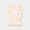 Blouse &agrave; volants ecru femme