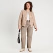 Veste droite zippée sable femme