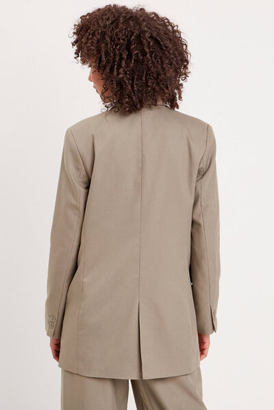 Veste blazer droite vert kaki femme