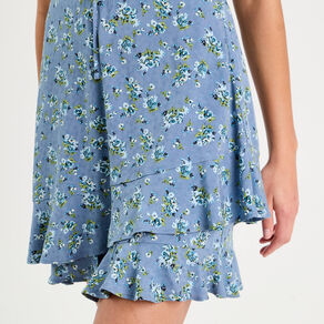 Combishort avec volants bleu foncé femme