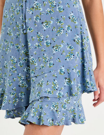 Combishort avec volants bleu foncé femme