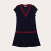 Robe &eacute;vas&eacute;e avec bandes bleu marine femme